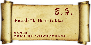 Bucsák Henrietta névjegykártya